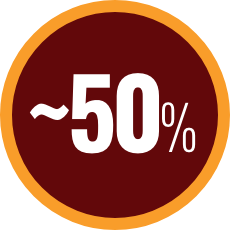 50% of patients experience a number of symptons